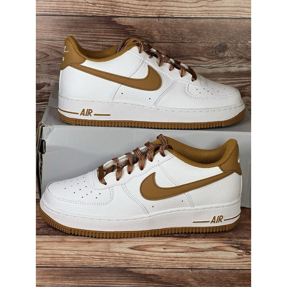 Nike Air Force 1 BG Ochre Brown White AF1 FJ0706 100 Size 6Y = Women's 7.5 New
